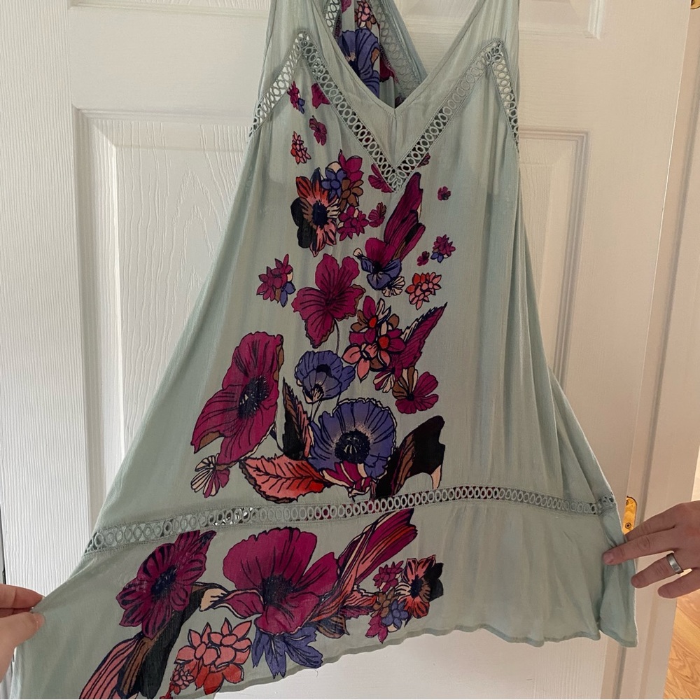 Free People Floral Slip Tunic